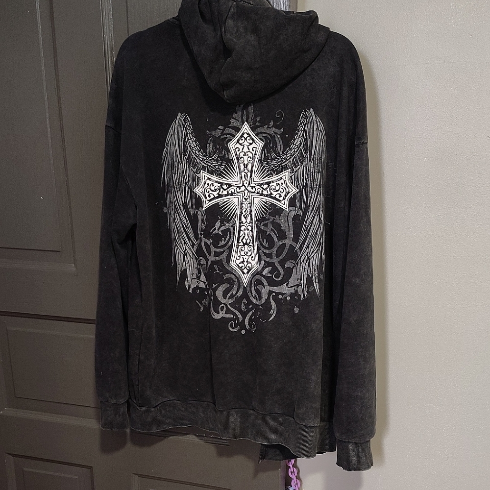 ROMWE Black Textured Hoodie